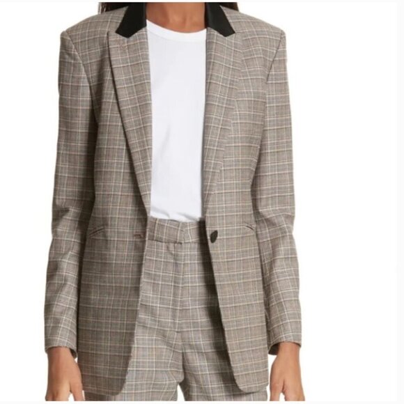 Rag & Bone Ridley Peak Lapel Plaid Wool Blend Blazer Jacket Size 2 - Picture 1 of 10